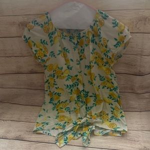 Wonder Nation Lemon Button Up Front Shirt